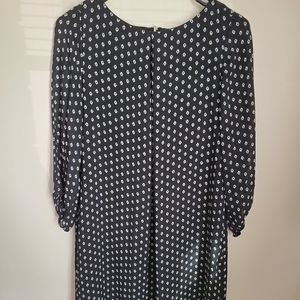 H&M Black Dress Long Sleeve with Floral Graphics